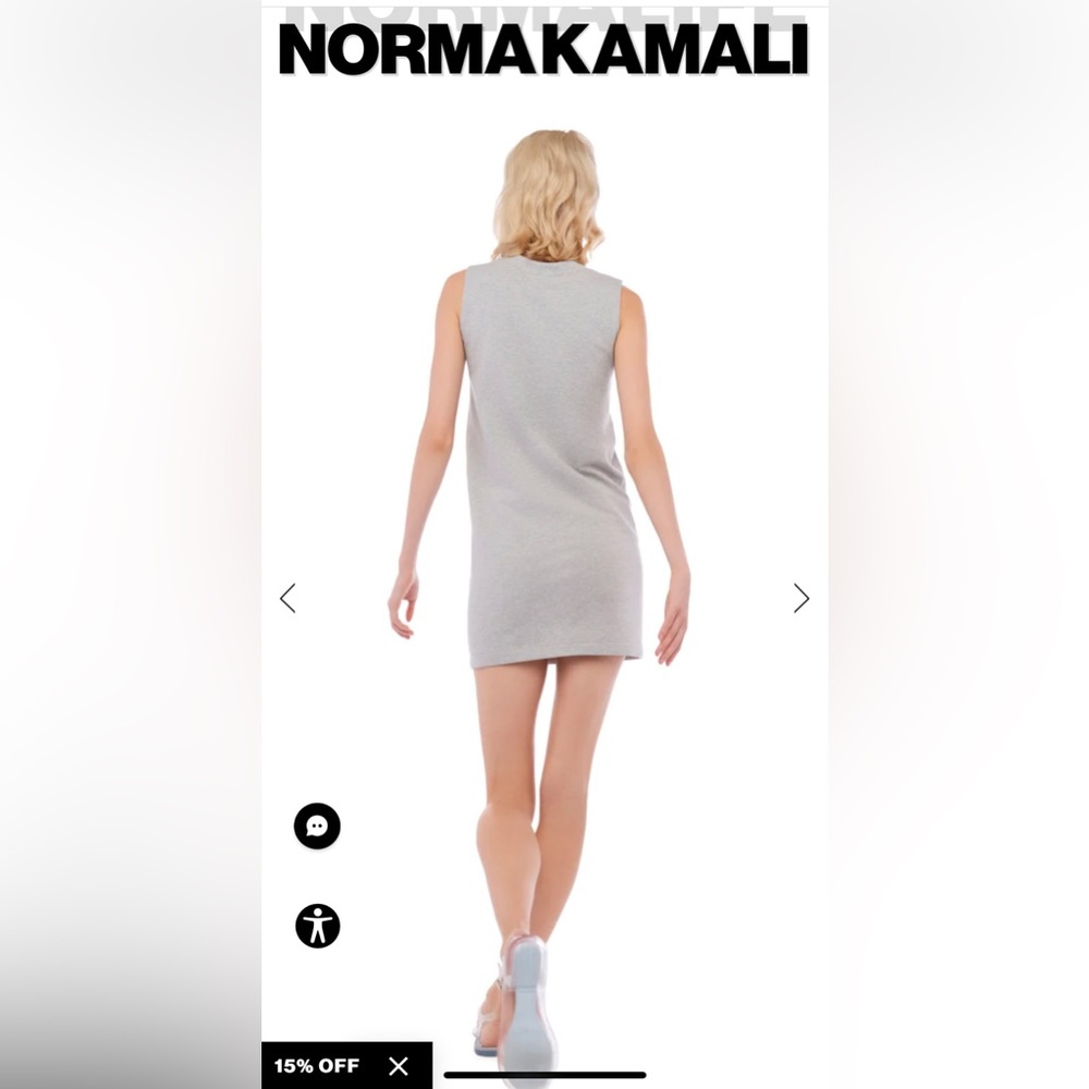 NORMA KAMALI Revolve sexy gray sleeveless sweatshirt terrycloth mini dress grey